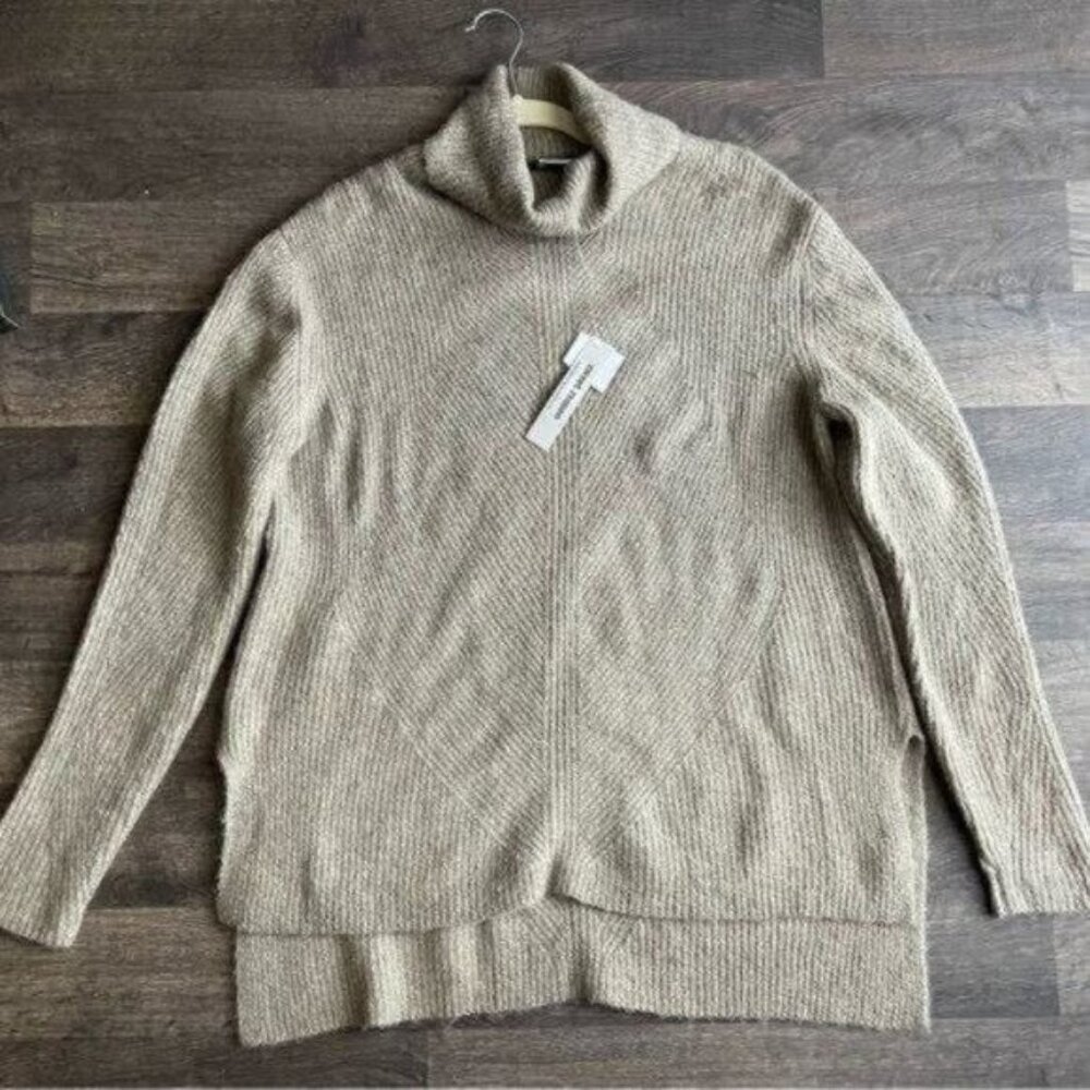 Sweet Romeo Abstract Rib Turtleneck Tunic Sweater Size L - Picture 4 of 8